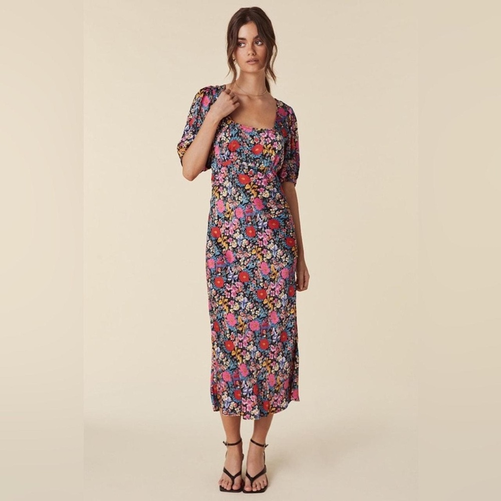 SPELL Last Drinks Bias Midi Dress in Evening Floral- Medium